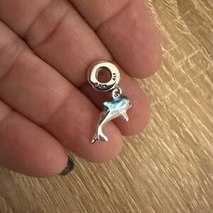 Sterling Silver Dolphin Charm Pendant - Silver